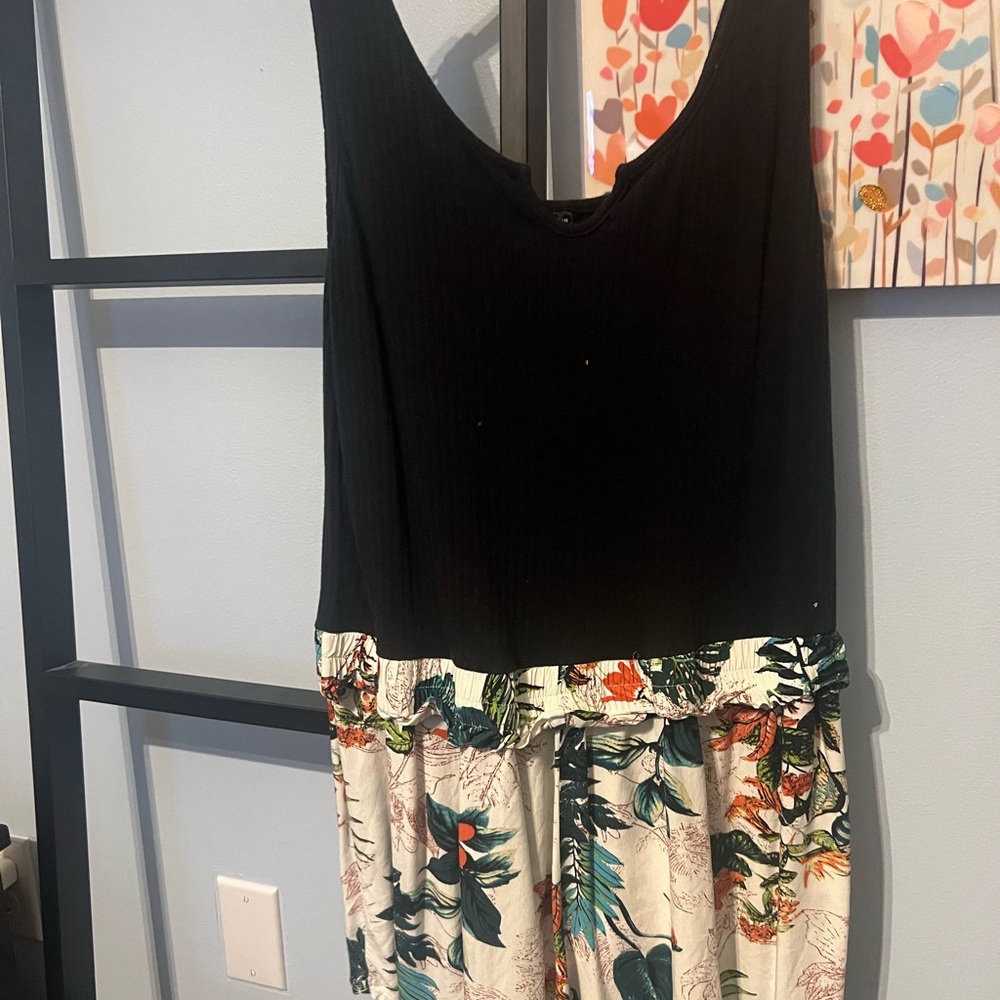 Black and Floral Romper